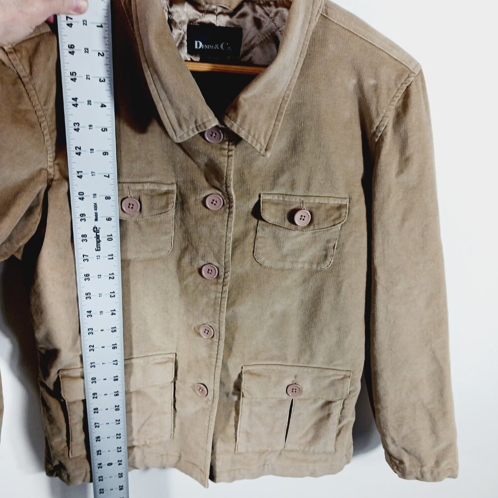 Denim & Co. Women's Utility Jacket, Tan Corduroy, Size Large, Safari Barn Chore - Picture 14 of 15